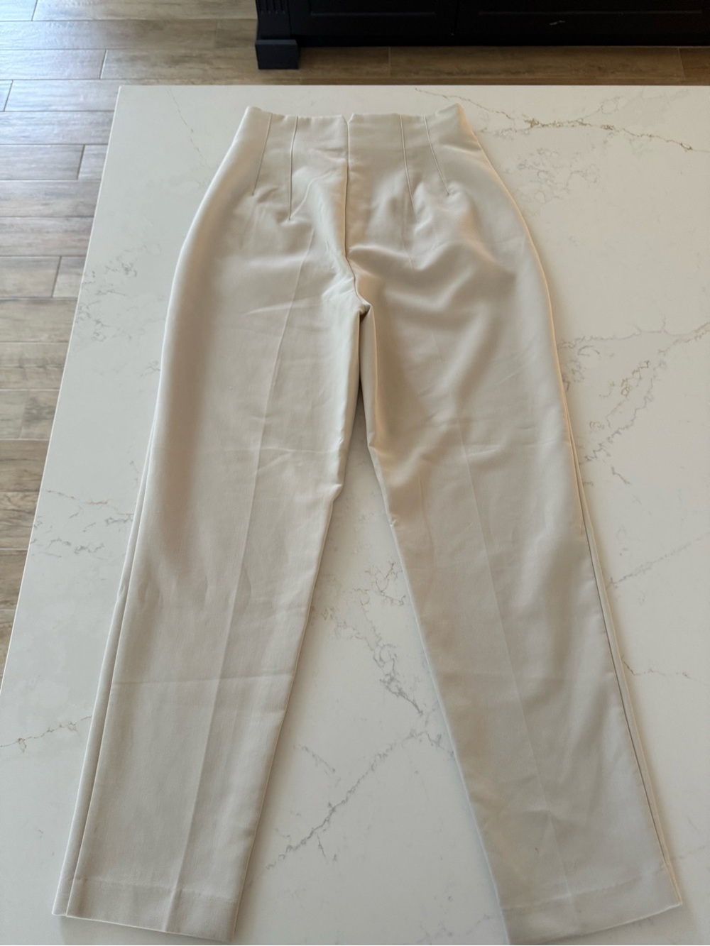 Zara Womens Cream High-Waist Tailored Trousers - Picture 2 of 5